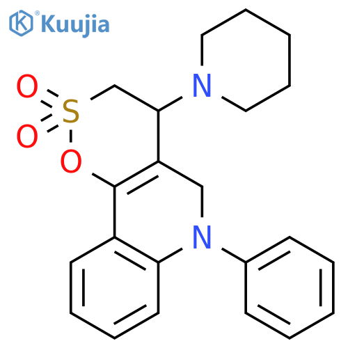 6-phenyl-4-piperidin-1-yl-4,5-dihydro-3H-oxathiino[5,6-c]quinoline 2,2-dioxide structure
