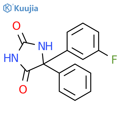 5-(3-fluorophenyl)-5-phenylimidazolidine-2,4-dione structure