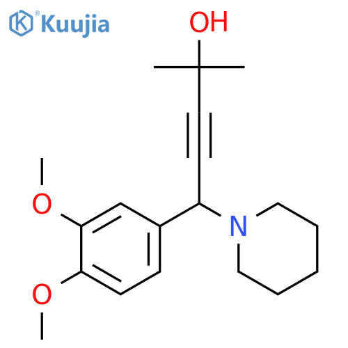 3-Pentyn-2-ol, 5-(3,4-dimethoxyphenyl)-2-methyl-5-(1-piperidinyl)- structure