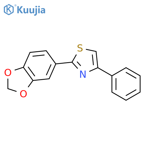 Thiazole, 2-(1,3-benzodioxol-5-yl)-4-phenyl- structure