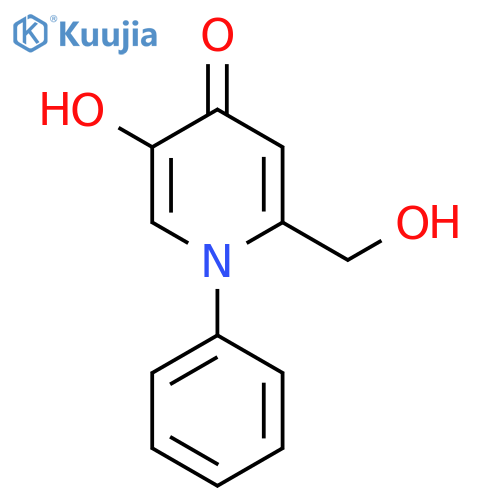 5-Hydroxy-2-(hydroxymethyl)-1-phenylpyridin-4(1H)-one structure