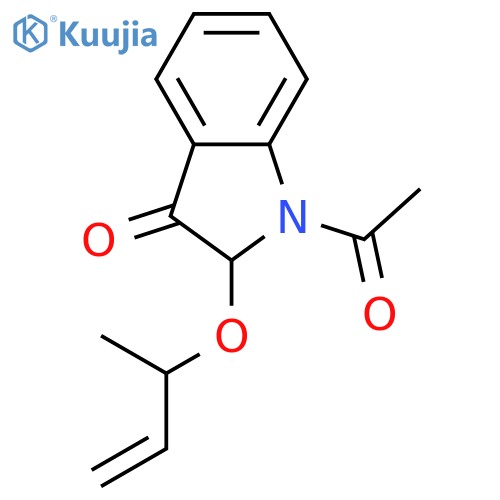 3H-Indol-3-one, 1-acetyl-1,2-dihydro-2-[(1-methyl-2-propenyl)oxy]- structure