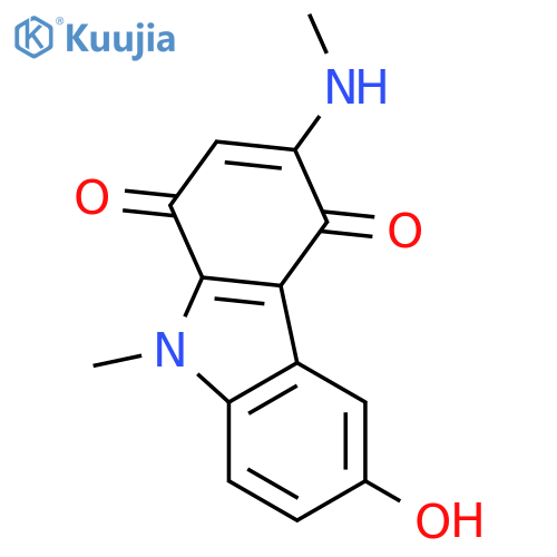 1H-Carbazole-1,4(9H)-dione,6-hydroxy-9-methyl-3-(methylamino)- structure