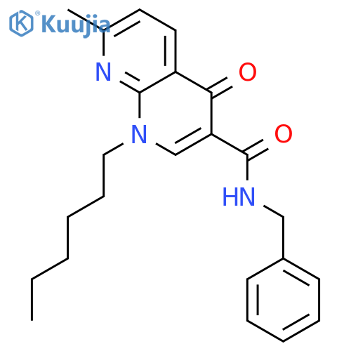 1,8-Naphthyridine-3-carboxamide,1-hexyl-1,4-dihydro-7-methyl-4-oxo-N-(phenylmethyl)- structure
