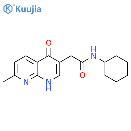 1,8-Naphthyridine-3-acetamide,N-cyclohexyl-1,4-dihydro-7-methyl-4-oxo- structure