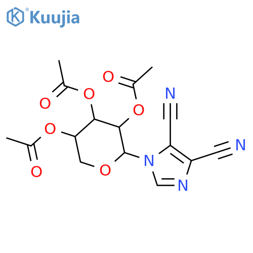 1H-Imidazole-4,5-dicarbonitrile,1-(2,3,4-tri-O-acetyl-a-D-ribopyranosyl)- (9CI) structure
