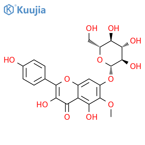 4H-1-Benzopyran-4-one,7-(b-D-glucopyranosyloxy)-3,5-dihydroxy-2-(4-hydroxyphenyl)-6-methoxy- structure