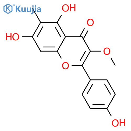 4H-1-Benzopyran-4-one,5,7-dihydroxy-2-(4-hydroxyphenyl)-3-methoxy-6-methyl- structure
