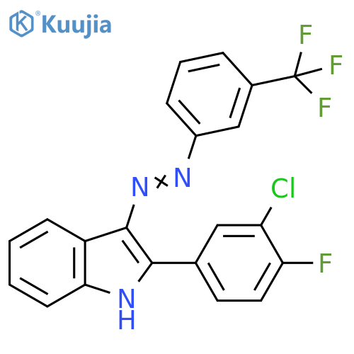 1H-Indole, 2-(3-chloro-4-fluorophenyl)-3-[[3-(trifluoromethyl)phenyl]azo]- structure