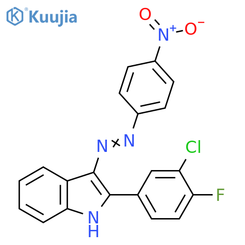 1H-Indole, 2-(3-chloro-4-fluorophenyl)-3-[(4-nitrophenyl)azo]- structure