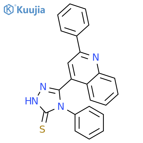 4-phenyl-5-(2-phenylquinolin-4-yl)-4H-1,2,4-triazole-3-thiol structure