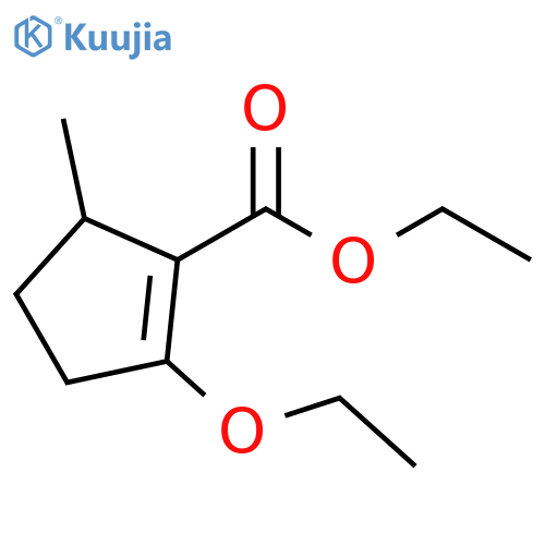 1-Cyclopentene-1-carboxylic acid, 2-ethoxy-5-methyl-, ethyl ester structure