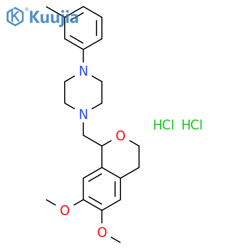 1-[(6,7-dimethoxy-3,4-dihydro-1H-isochromen-1-yl)methyl]-4-(3-methylphenyl)piperazine dihydrochloride structure