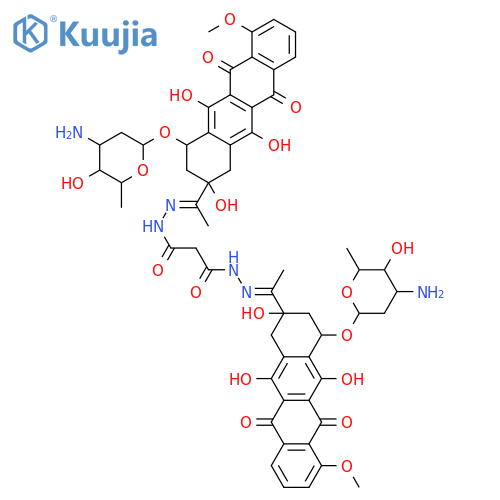 Propanedioic acid,bis[[1-[4-[(3-amino-2,3,6-trideoxy-a-L-lyxo-hexopyranosyl)oxy]-1,2,3,4,6,11-hexahydro-2,5,12-trihydroxy-7-methoxy-6,11-dioxo-2-naphthacenyl]ethylidene]hydrazide],dihydrochloride, [2S-[2a(2R*,4R*),4a]]-(9CI) structure