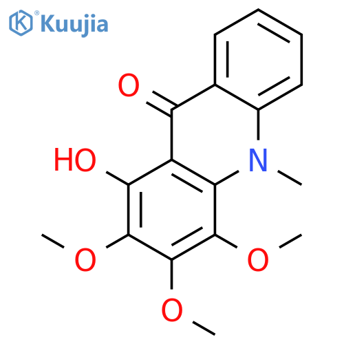 1-Hydroxy-2,3,4-trimethoxy-10-methyl-10H-acridin-9-on structure