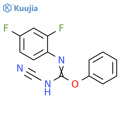 Carbamimidic acid, N-cyano-N'-(2,4-difluorophenyl)-, phenyl ester structure