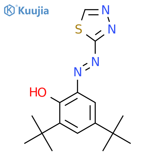 Phenol, 2,4-bis(1,1-dimethylethyl)-6-(1,3,4-thiadiazol-2-ylazo)- structure