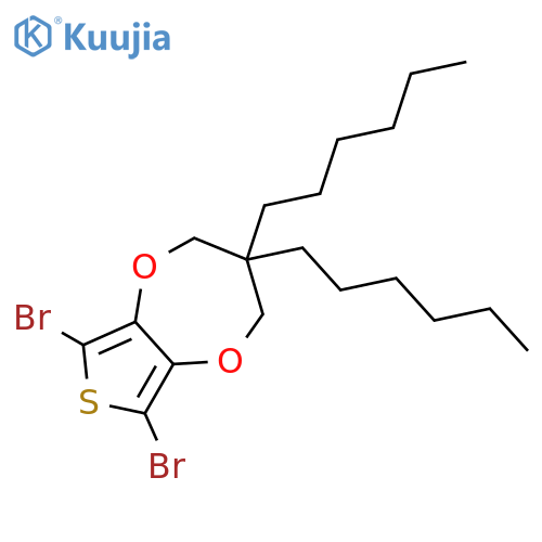 2H-Thieno[3,4-b][1,4]dioxepin, 6,8-dibromo-3,3-dihexyl-3,4-dihydro- structure