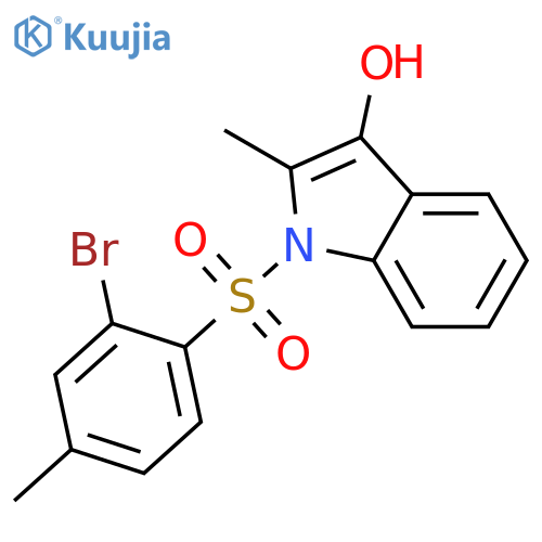 1H-INDOL-3-OL, 1-[(2-BROMO-4-METHYLPHENYL)SULFONYL]-2-METHYL- structure