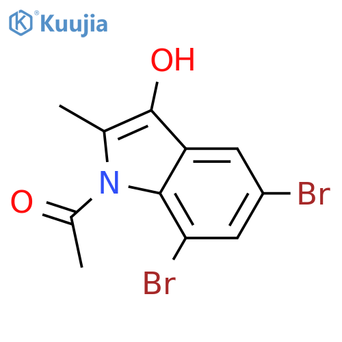 1H-Indol-3-ol, 1-acetyl-5,7-dibromo-2-methyl- structure