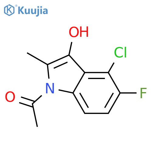 1H-Indol-3-ol, 1-acetyl-4-chloro-5-fluoro-2-methyl- structure