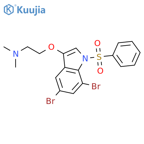 1H-INDOLE, 5,7-DIBROMO-3-[2-(DIMETHYLAMINO)ETHOXY]-1-(PHENYLSULFONYL)- structure
