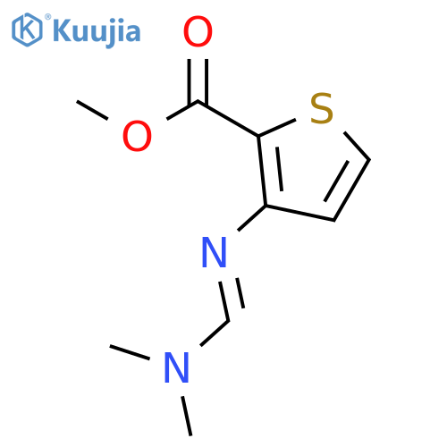 2-Thiophenecarboxylic acid, 3-[[(dimethylamino)methylene]amino]-,methyl ester structure
