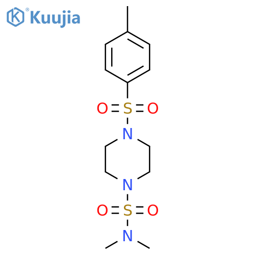 N,N-dimethyl-4-(4-methylbenzenesulfonyl)piperazine-1-sulfonamide structure