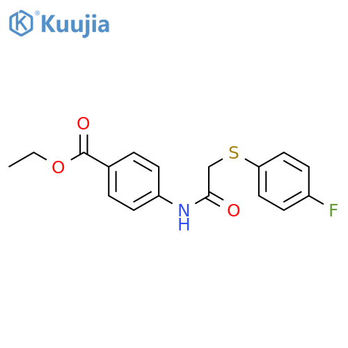 ethyl 4-{2-(4-fluorophenyl)sulfanylacetamido}benzoate structure