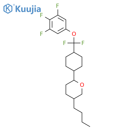 (2R,5S)-5-butyl-2-[4-[difluoro-(3,4,5-trifluorophenoxy)methyl]cyclohexyl]tetrahydropyran structure