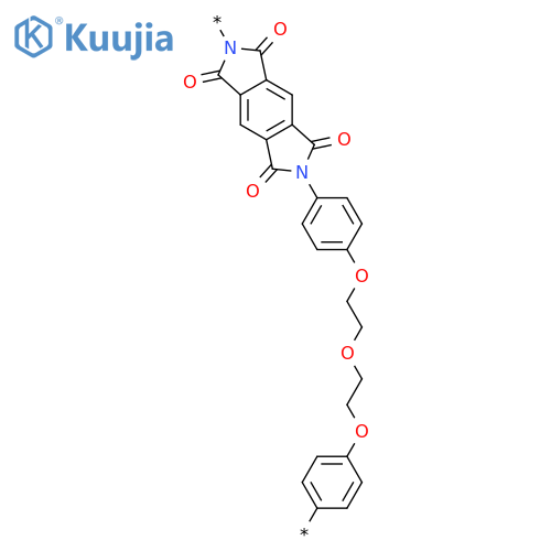 Poly[(5,7-dihydro-1,3,5,7-tetraoxobenzo[1,2-c:4,5-c']dipyrrole-2,6(1H,3H)-diyl)-1,4-phenyleneoxy-1,2-ethanediyloxy-1,2-ethanediyloxy-1,4-phenylene] structure