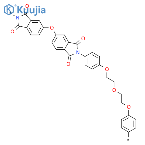 Poly[(1,3-dihydro-1,3-dioxo-2H-isoindole-2,5-diyl)oxy(1,3-dihydro-1,3-dioxo-2H-isoindole-5,2-diyl)-1,4-phenyleneoxy-1,2-ethanediyloxy-1,2-ethanediyloxy-1,4-phenylene] structure