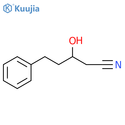 3-hydroxy-5-phenylpentanenitrile structure