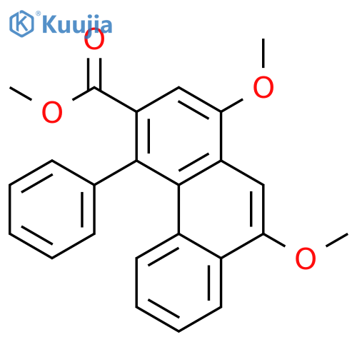 3-Phenanthrenecarboxylic acid, 1,9-dimethoxy-4-phenyl-, methyl ester structure