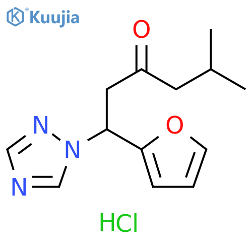 3-Hexanone, 1-(2-furanyl)-5-methyl-1-(1H-1,2,4-triazol-1-yl)-,hydrochloride structure