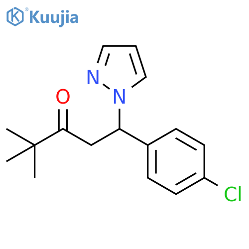3-Pentanone, 1-(4-chlorophenyl)-4,4-dimethyl-1-(1H-pyrazol-1-yl)- structure