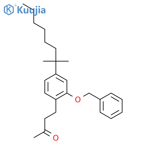 2-BUTANONE, 4-[4-(1,1-DIMETHYLHEPTYL)-2-(PHENYLMETHOXY)PHENYL]- structure