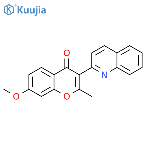 4H-1-Benzopyran-4-one, 7-methoxy-2-methyl-3-(2-quinolinyl)- structure