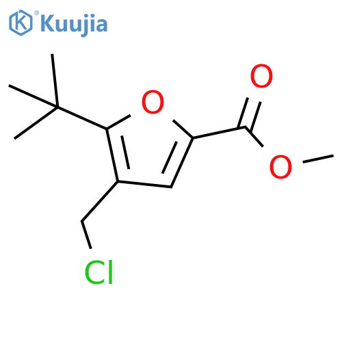 2-Furancarboxylic acid, 4-(chloromethyl)-5-(1,1-dimethylethyl)-, methyl ester structure