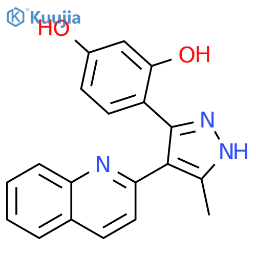 1,3-Benzenediol, 4-[5-methyl-4-(2-quinolinyl)-1H-pyrazol-3-yl]- structure
