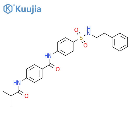 4-(isobutyrylamino)-N-(4-{[(2-phenylethyl)amino]sulfonyl}phenyl)benzamide structure