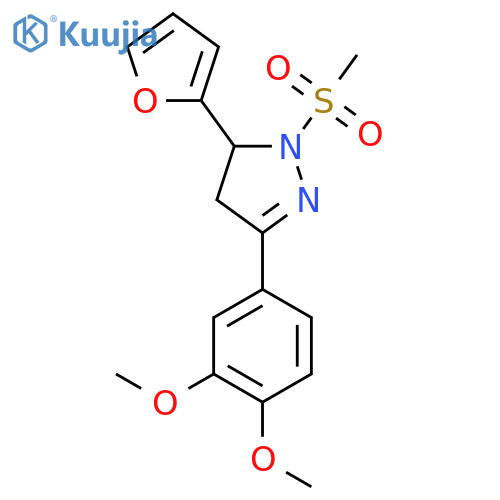 3-(3,4-dimethoxyphenyl)-5-(furan-2-yl)-1-methanesulfonyl-4,5-dihydro-1H-pyrazole structure