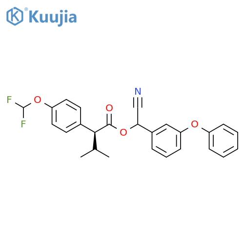 Benzeneacetic acid,4-(difluoromethoxy)-a-(1-methylethyl)-, cyano(3-phenoxyphenyl)methyl ester structure
