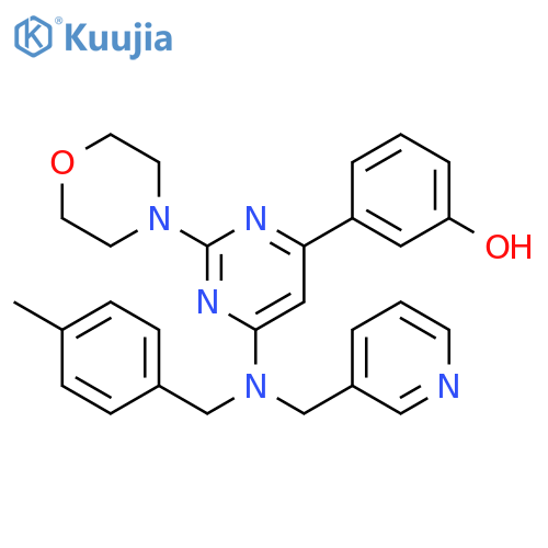 Phenol,3-[6-[[(4-methylphenyl)methyl](3-pyridinylmethyl)amino]-2-(4-morpholinyl)-4-pyrimidinyl]- structure