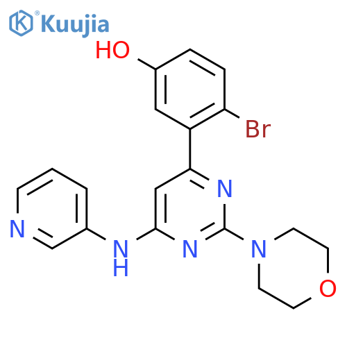 Phenol,4-bromo-3-[2-(4-morpholinyl)-6-(3-pyridinylamino)-4-pyrimidinyl]- structure
