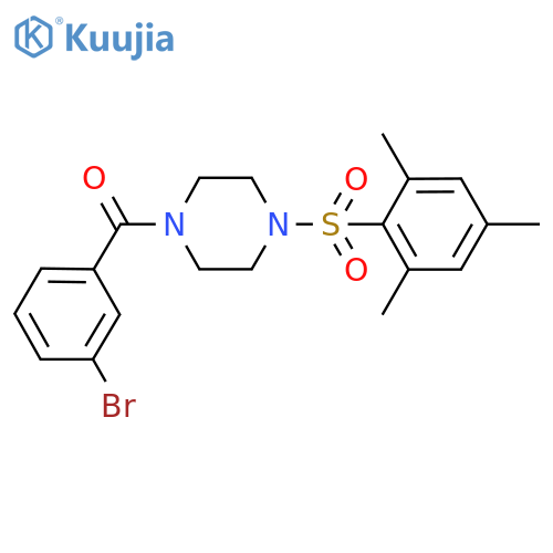 1-(3-bromobenzoyl)-4-(2,4,6-trimethylbenzenesulfonyl)piperazine structure