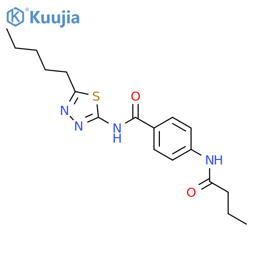 4-(butanoylamino)-N-(5-pentyl-1,3,4-thiadiazol-2-yl)benzamide structure