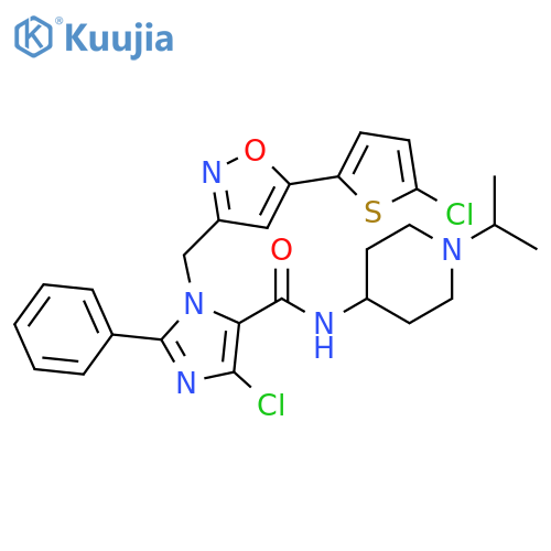 1H-Imidazole-5-carboxamide,4-chloro-1-[[5-(5-chloro-2-thienyl)-3-isoxazolyl]methyl]-N-[1-(1-methylethyl)-4-piperidinyl]-2-phenyl- structure