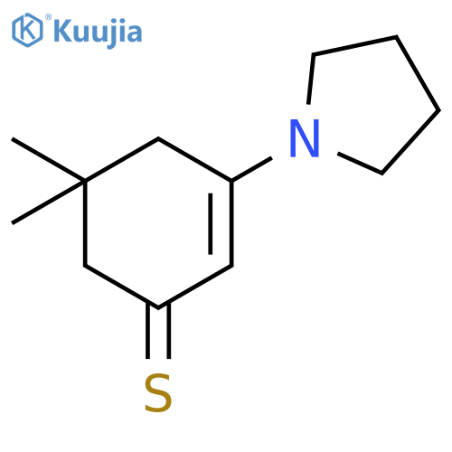 2-Cyclohexene-1-thione, 5,5-dimethyl-3-(1-pyrrolidinyl)- structure