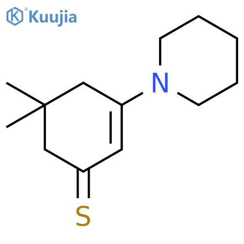 2-CYCLOHEXENE-1-THIONE, 5,5-DIMETHYL-3-(1-PIPERIDINYL)- structure